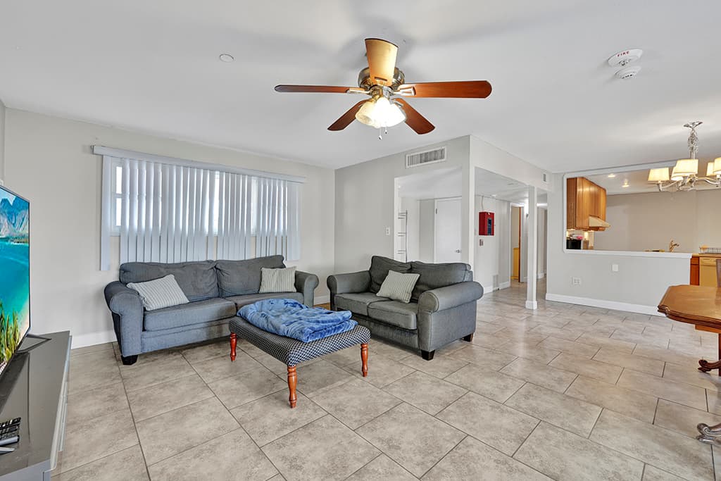 Spacious living room with comfortable seating